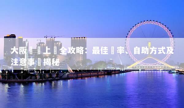 大阪換匯上網全攻略：最佳匯率、自助方式及注意事項揭秘