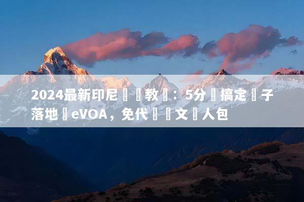 2024最新印尼簽證教學：5分鐘搞定電子落地簽eVOA，免代辦圖文懶人包