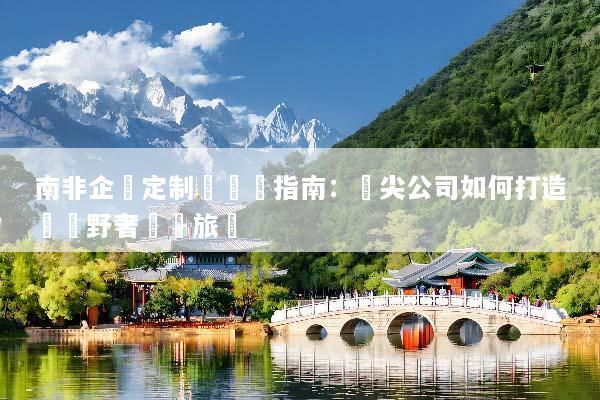 南非企業定制遊終極指南：頂尖公司如何打造專屬野奢獎勵旅遊