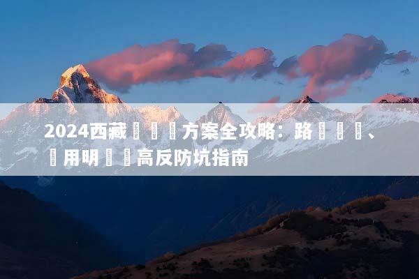 2024西藏團隊遊方案全攻略：路線規劃、費用明細與高反防坑指南