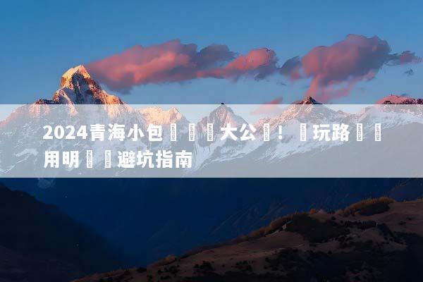 2024青海小包團報價大公開！純玩路線費用明細與避坑指南