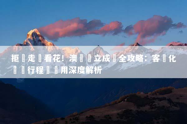 拒絕走馬看花！澳門獨立成團全攻略：客製化專屬行程與費用深度解析